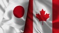 Canada and Japan Realistic Flag Ã¢â¬â Fabric Texture Illustration